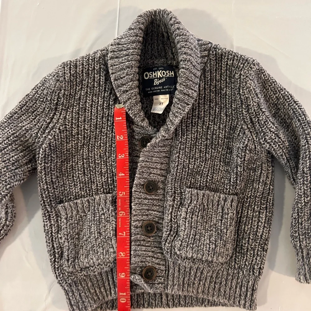 Osh Kosh B'Gosh Cardigan Sweater Grey  Infant Boy's 2T Months Warm‎